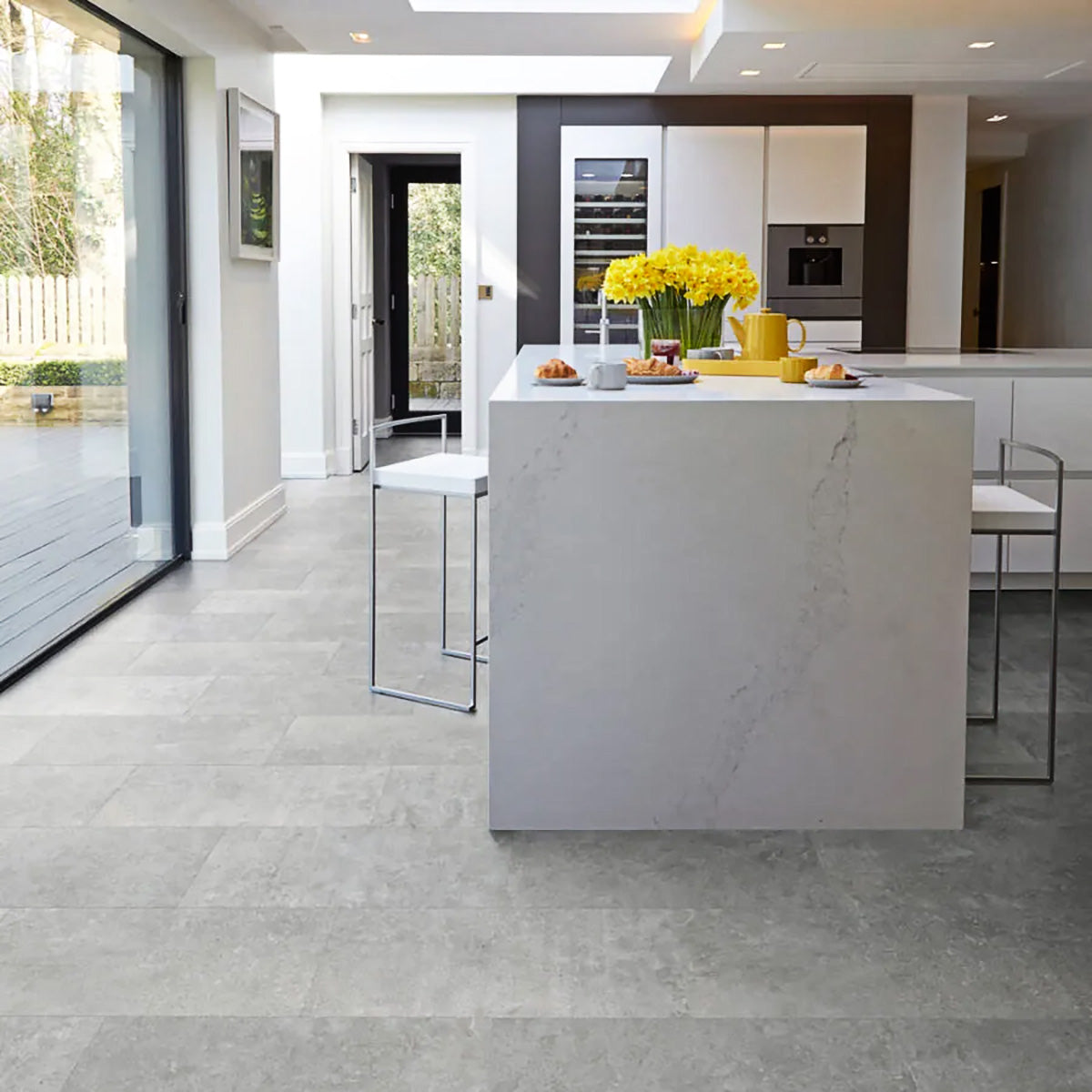 Polyflor Camaro Rigid Core PUR Tile Tribeca Cement 4151