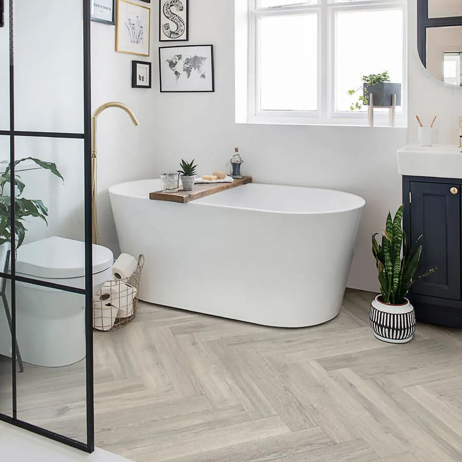 Polyflor Camaro Rigid Core PUR Herringbone Plank Westchester Oak RPQ4141