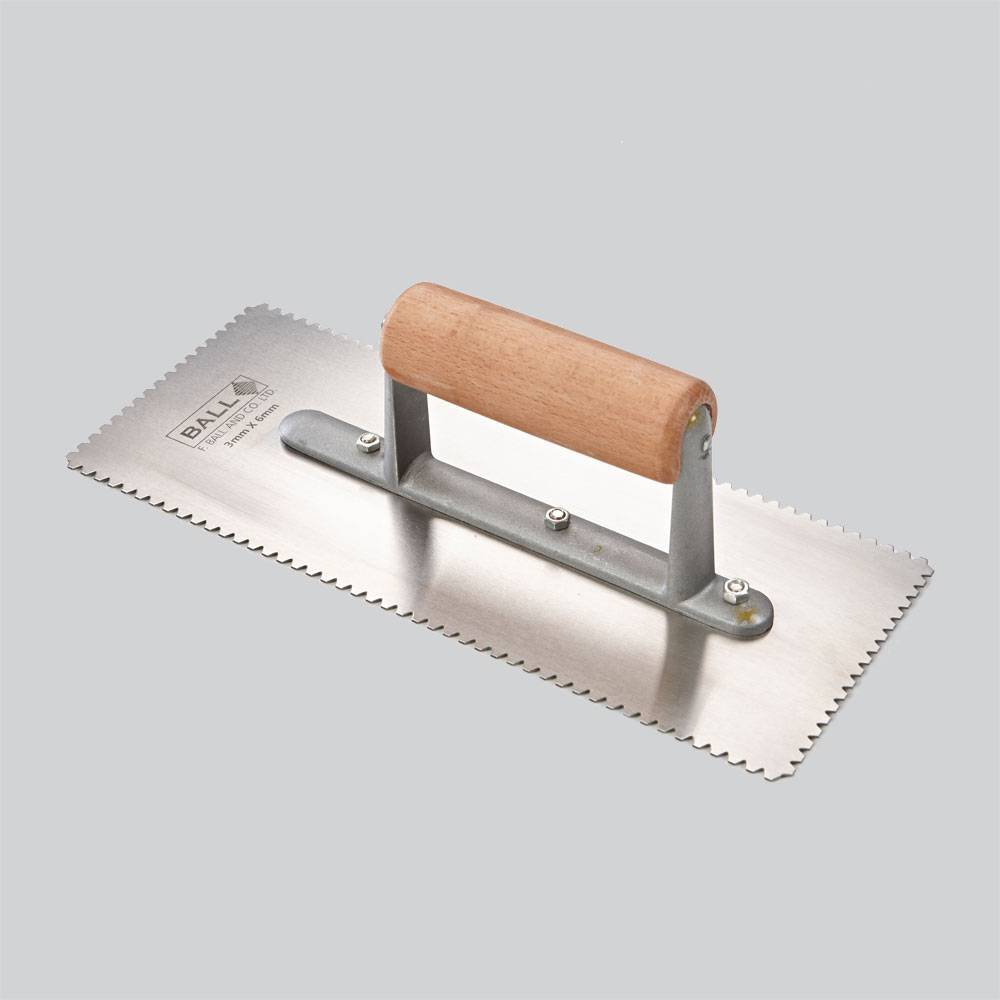 F Ball Adhesive Trowel V Notch A2 1.5mm x 3mm