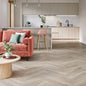 Polyflor Camaro Rigid Core PUR Herringbone Plank Waterside Oak RPQ4143