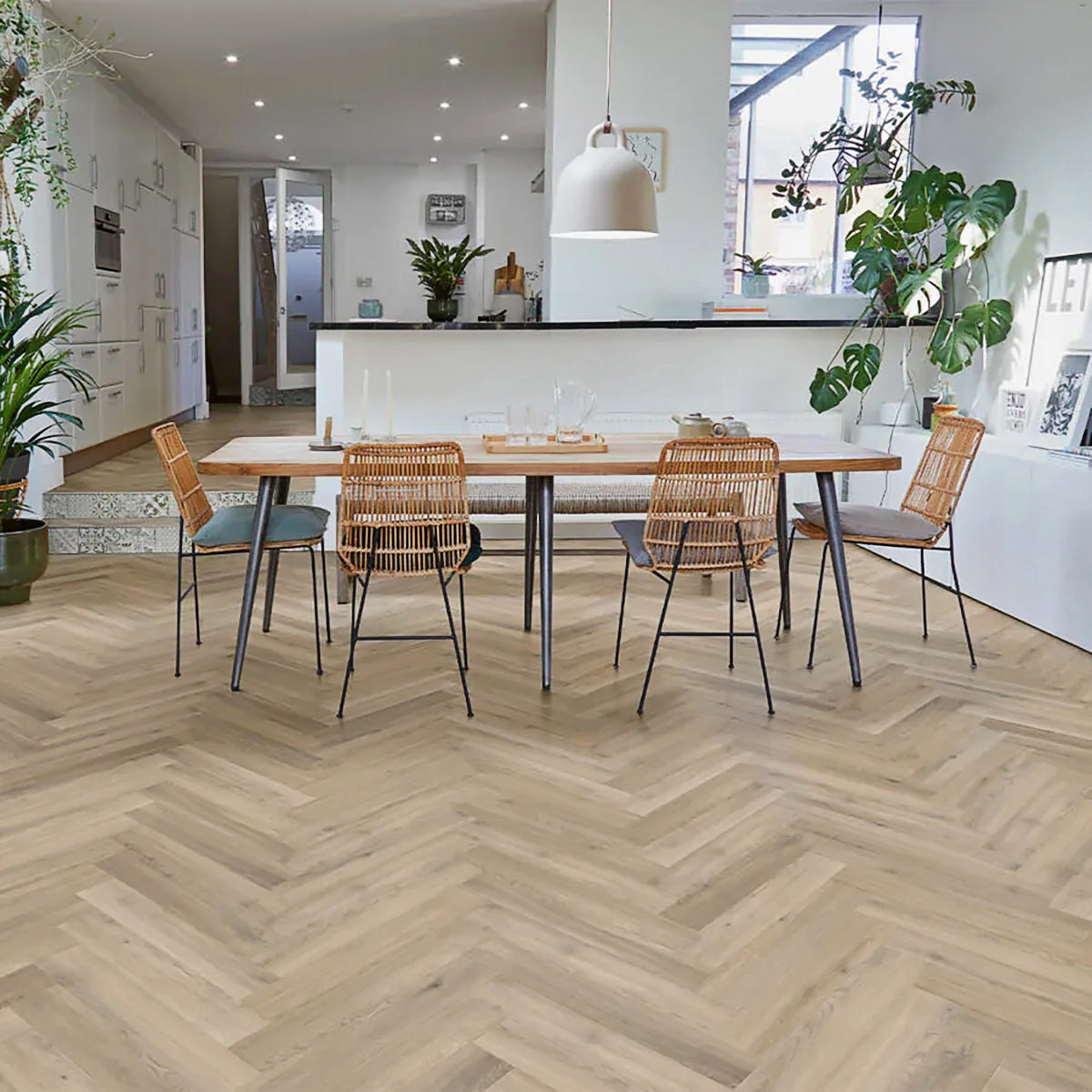 Polyflor Camaro Rigid Core PUR Herringbone Plank Naked Blond Oak RPQ4144